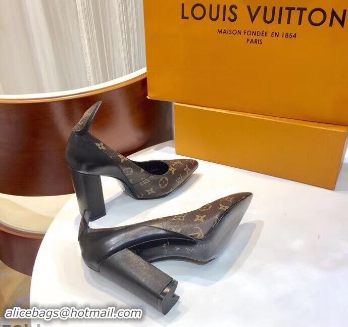 Perfect Louis Vuitton Heel 10.5cm Matchmake Pumps Monogram Canvas/Leather LV82905 Black 2019