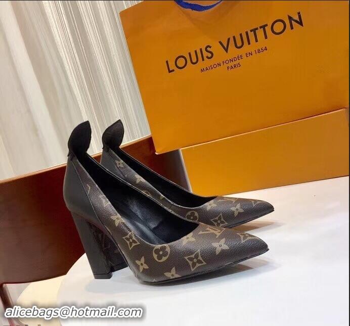 Perfect Louis Vuitton Heel 10.5cm Matchmake Pumps Monogram Canvas/Leather LV82905 Black 2019