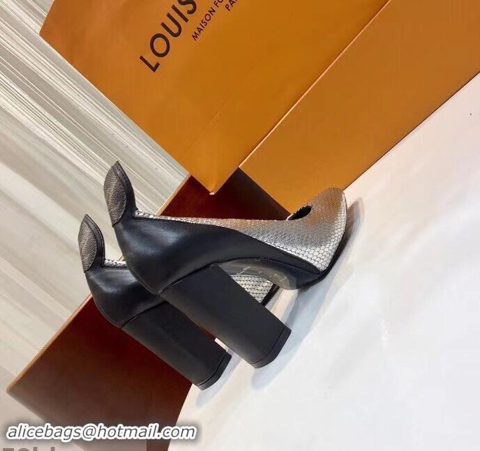 Duplicate Louis Vuitton Heel 10.5cm Matchmake Pumps LV82906 Silver/Black 2019