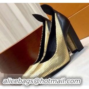 Crafted Louis Vuitton Heel 10.5cm Matchmake Pumps LV82907 Gold/Black 2019