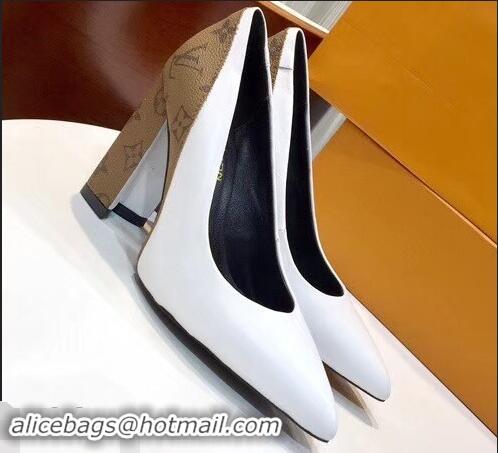 Inexpensive Louis Vuitton Heel 10.5cm Matchmake Pumps 1A3PRJ White 2019