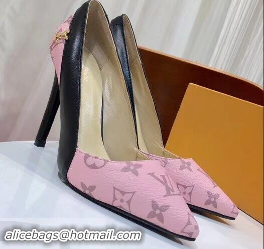 Buy Louis Vuitton Heel 10cm Cherie Pumps Leather/Monogram Canvas LV82915 Pink 2019