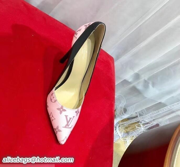 Buy Louis Vuitton Heel 10cm Cherie Pumps Leather/Monogram Canvas LV82915 Pink 2019