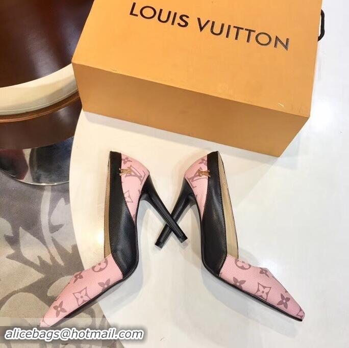 Buy Louis Vuitton Heel 10cm Cherie Pumps Leather/Monogram Canvas LV82915 Pink 2019