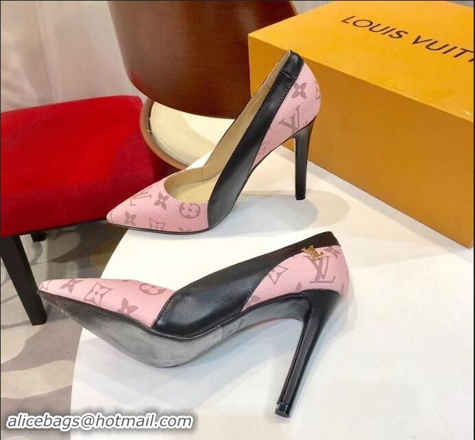 Buy Louis Vuitton Heel 10cm Cherie Pumps Leather/Monogram Canvas LV82915 Pink 2019