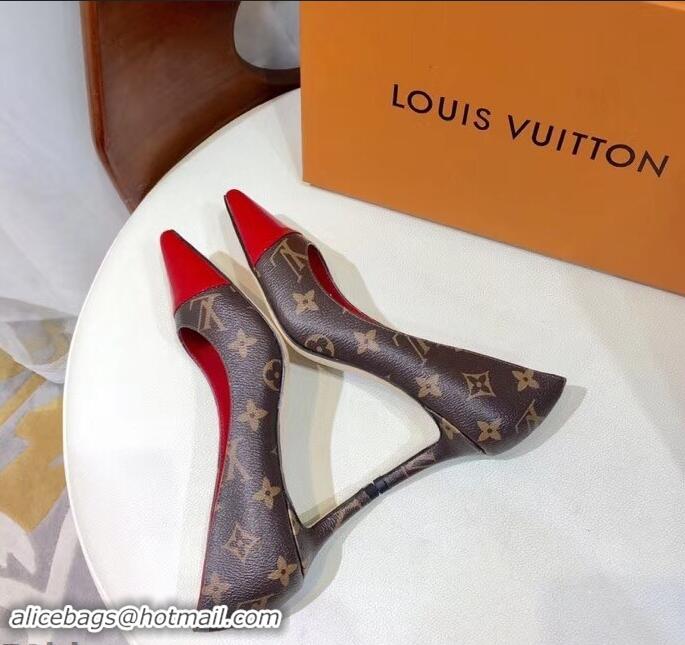 Refined Louis Vuitton Heel 6.5cm Fetish Pumps Monogram Canvas/Patent Red LV90303