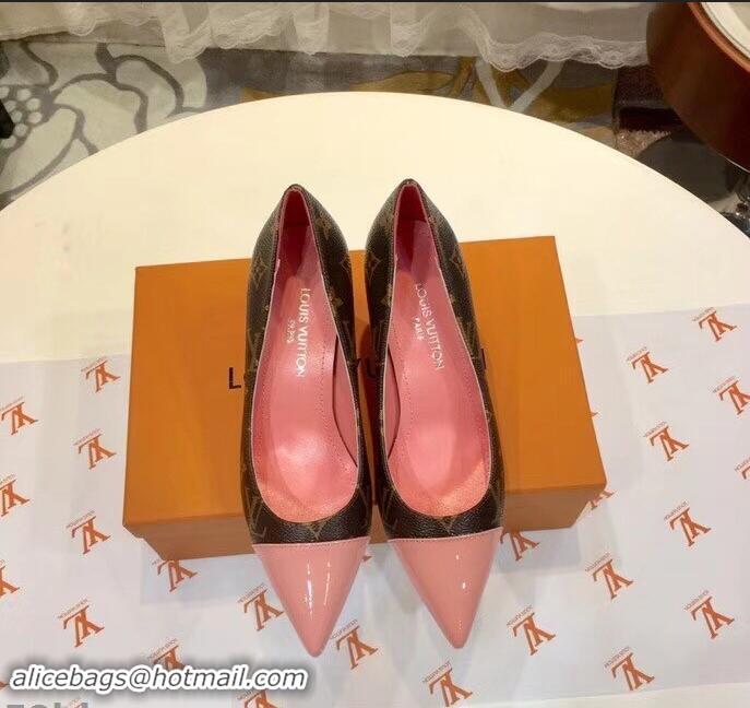 Discount Louis Vuitton Heel 6.5cm Fetish Pumps Monogram Canvas/Patent Pink LV90304