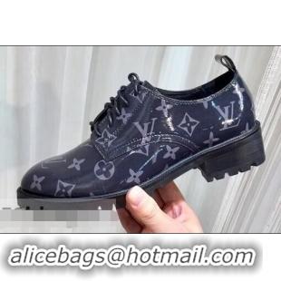 Low Price Louis Vuitton Monogram Glaze Canvas Flat Shoes LV91715 Black 2019