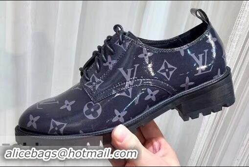 Low Price Louis Vuitton Monogram Glaze Canvas Flat Shoes LV91715 Black 2019