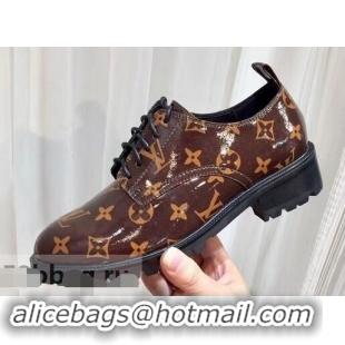 Super Quality Louis Vuitton Monogram Glaze Canvas Flat Shoes LV91715 Brown 2019