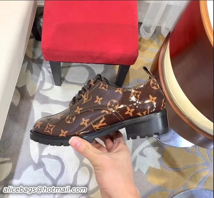 Super Quality Louis Vuitton Monogram Glaze Canvas Flat Shoes LV91715 Brown 2019