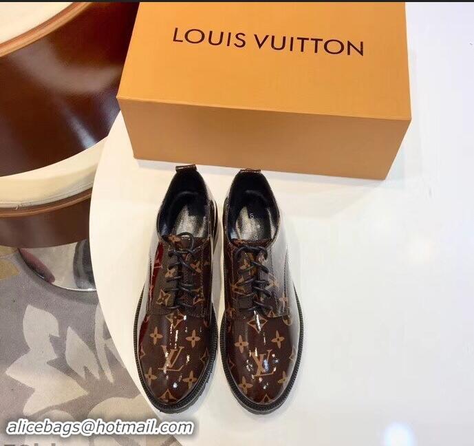 Super Quality Louis Vuitton Monogram Glaze Canvas Flat Shoes LV91715 Brown 2019