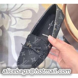 Youthful Louis Vuitton Gloria/Arizona Flat Loafers Monogram Canvas LV91721 Black