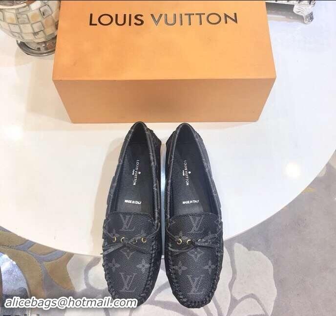 Youthful Louis Vuitton Gloria/Arizona Flat Loafers Monogram Canvas LV91721 Black