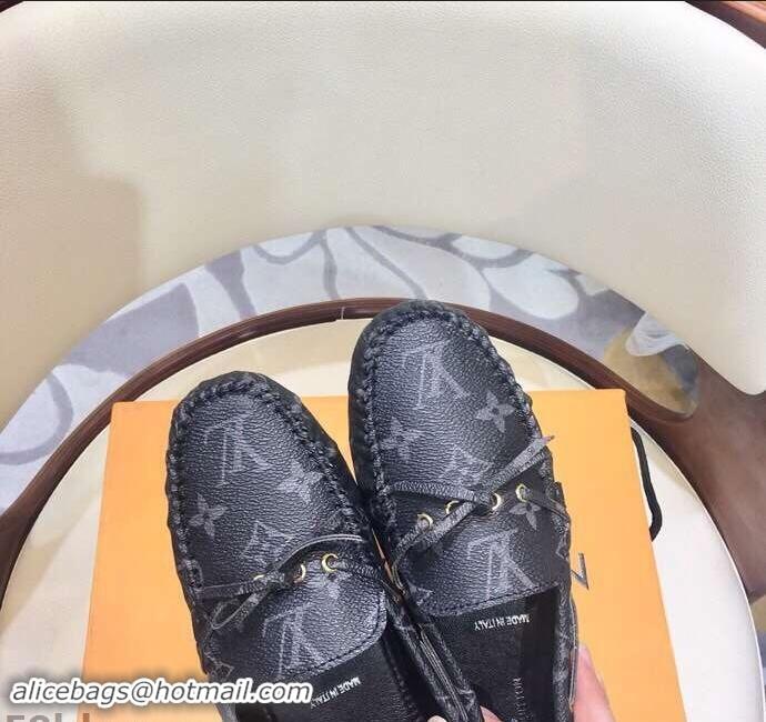 Youthful Louis Vuitton Gloria/Arizona Flat Loafers Monogram Canvas LV91721 Black