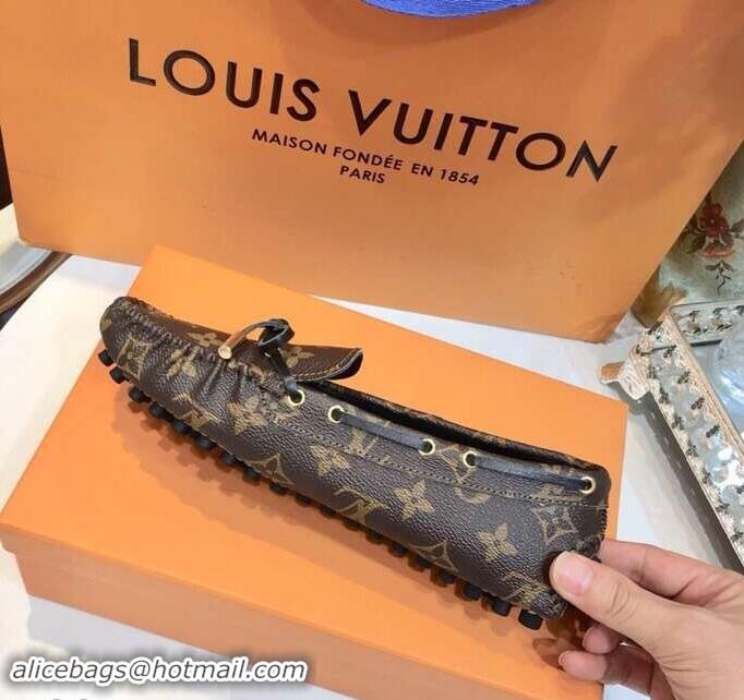 Imitation Louis Vuitton Gloria/Arizona Flat Loafers Monogram Canvas LV91721 Brown/Black