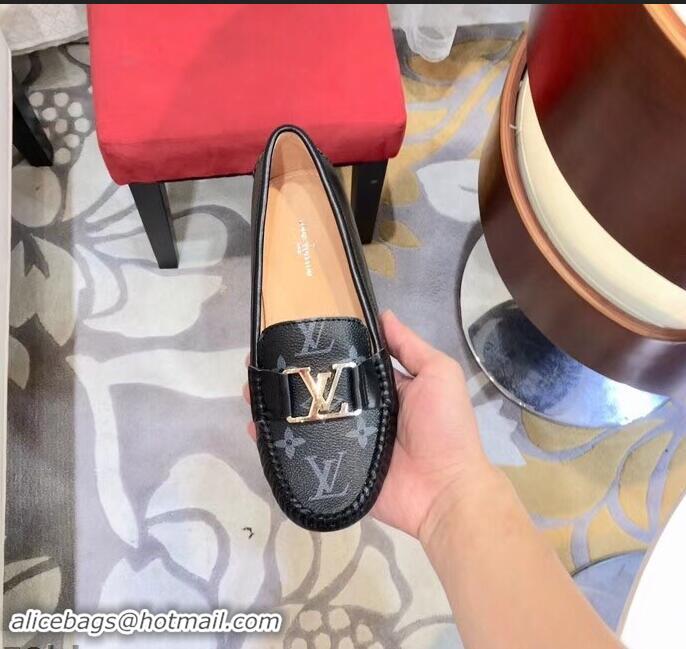 Top Grade Louis Vuitton LV Initials Monte Carlo Loafers Monogram Canvas LV91727 Black