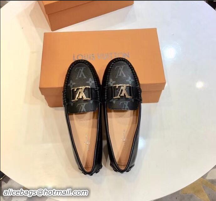 Top Grade Louis Vuitton LV Initials Monte Carlo Loafers Monogram Canvas LV91727 Black