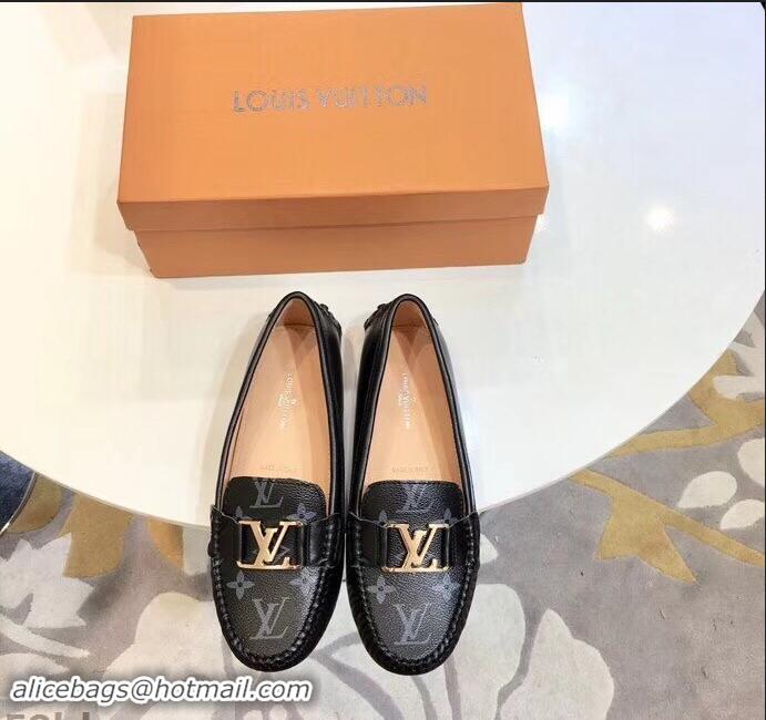 Top Grade Louis Vuitton LV Initials Monte Carlo Loafers Monogram Canvas LV91727 Black