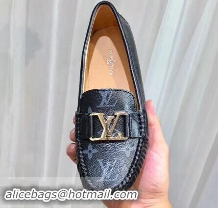 Top Grade Louis Vuitton LV Initials Monte Carlo Loafers Monogram Canvas LV91727 Black