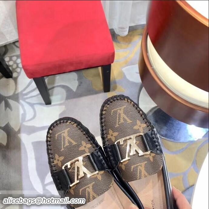 Faux Louis Vuitton LV Initials Monte Carlo Loafers Monogram Canvas LV91727 Brown