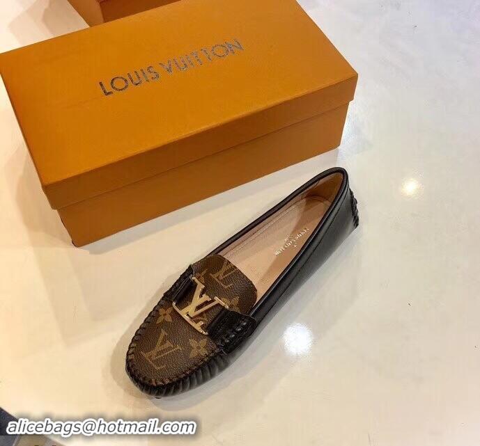 Faux Louis Vuitton LV Initials Monte Carlo Loafers Monogram Canvas LV91727 Brown