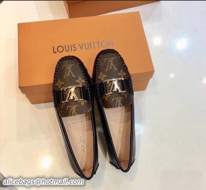 Faux Louis Vuitton LV Initials Monte Carlo Loafers Monogram Canvas LV91727 Brown