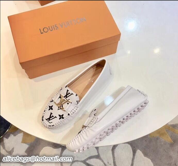 Unique Style Louis Vuitton LV Initials Monte Carlo Loafers Monogram Canvas LV91730 White