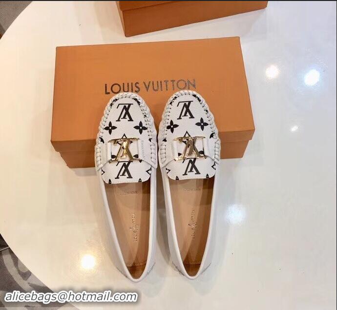 Unique Style Louis Vuitton LV Initials Monte Carlo Loafers Monogram Canvas LV91730 White