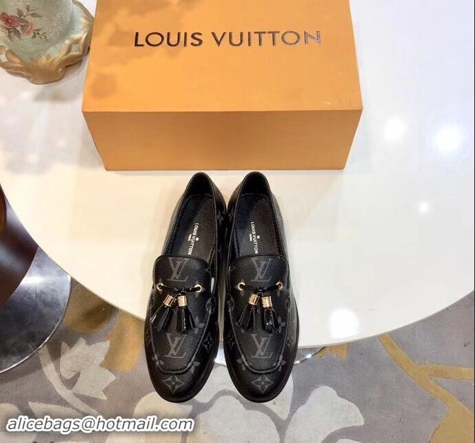 Lowest Price Louis Vuitton Society Loafers Monogram Canvas LV91733 Black