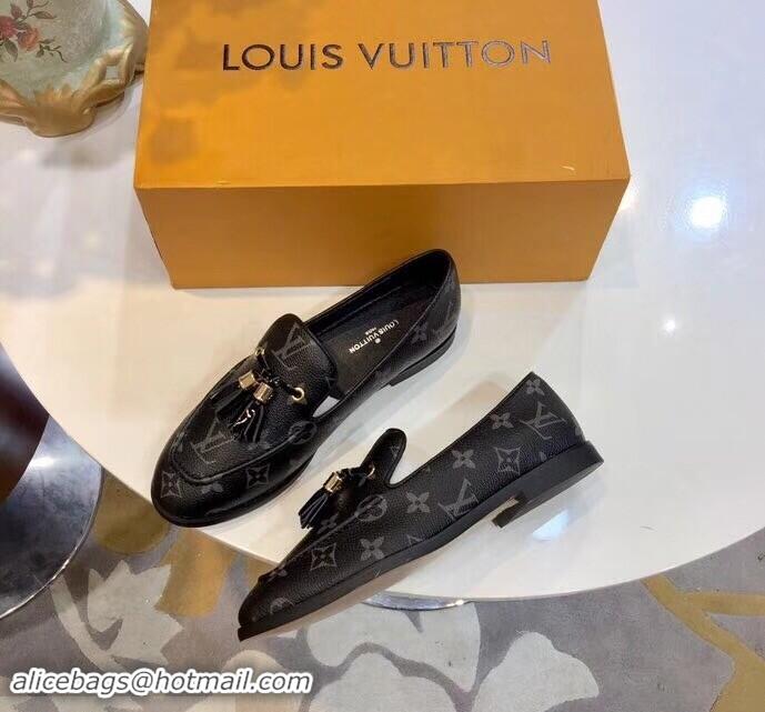 Lowest Price Louis Vuitton Society Loafers Monogram Canvas LV91733 Black