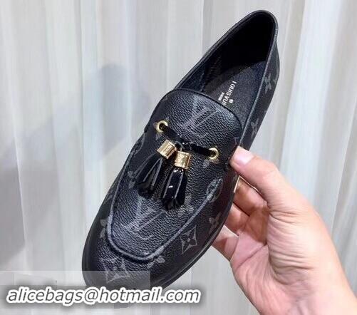 Lowest Price Louis Vuitton Society Loafers Monogram Canvas LV91733 Black