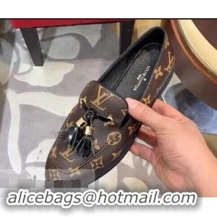 Low Cost Louis Vuitton Society Loafers Monogram Canvas LV91733 Brown