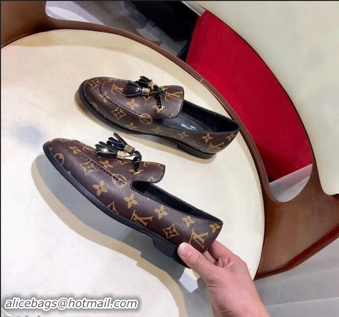 Low Cost Louis Vuitton Society Loafers Monogram Canvas LV91733 Brown