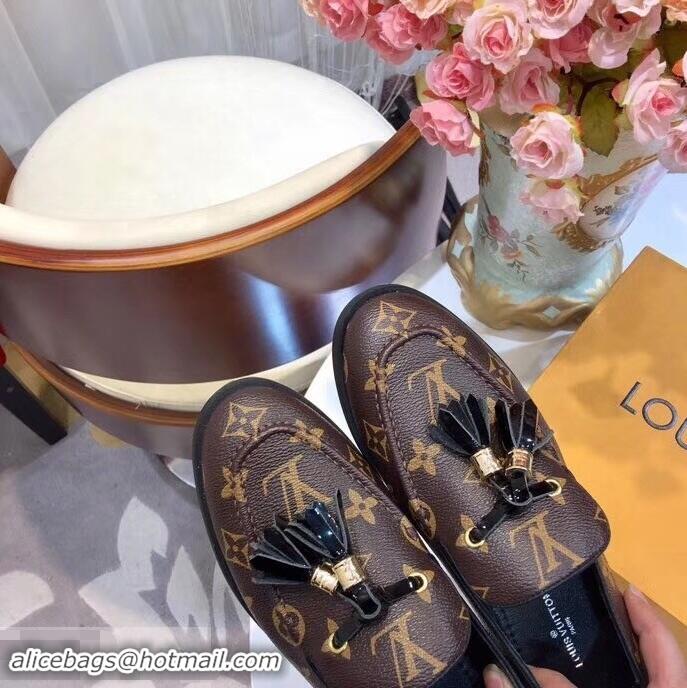 Low Cost Louis Vuitton Society Loafers Monogram Canvas LV91733 Brown