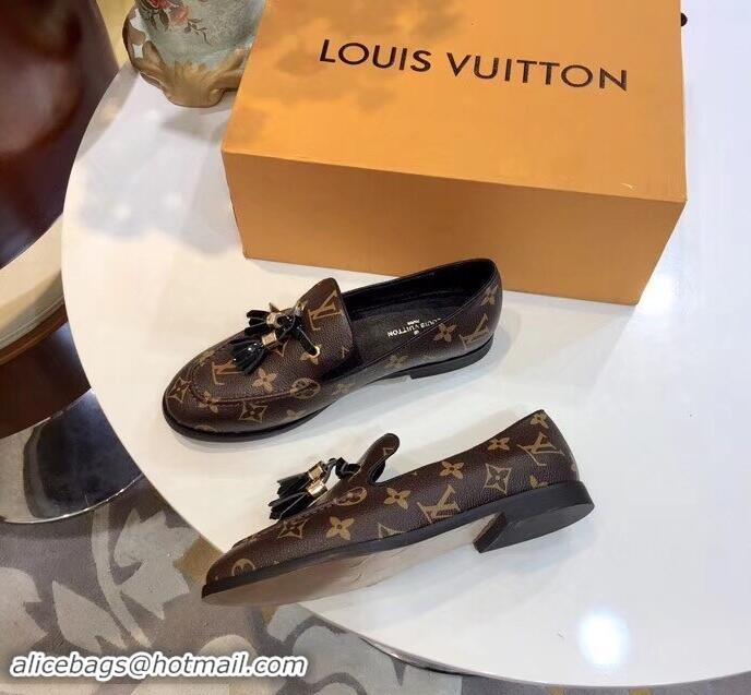 Low Cost Louis Vuitton Society Loafers Monogram Canvas LV91733 Brown