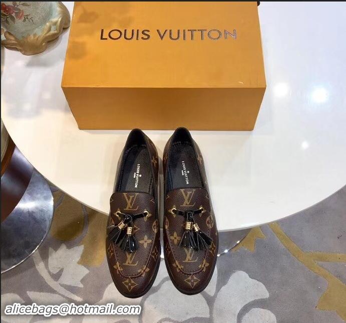 Low Cost Louis Vuitton Society Loafers Monogram Canvas LV91733 Brown