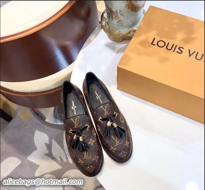 Low Cost Louis Vuitton Society Loafers Monogram Canvas LV91733 Brown