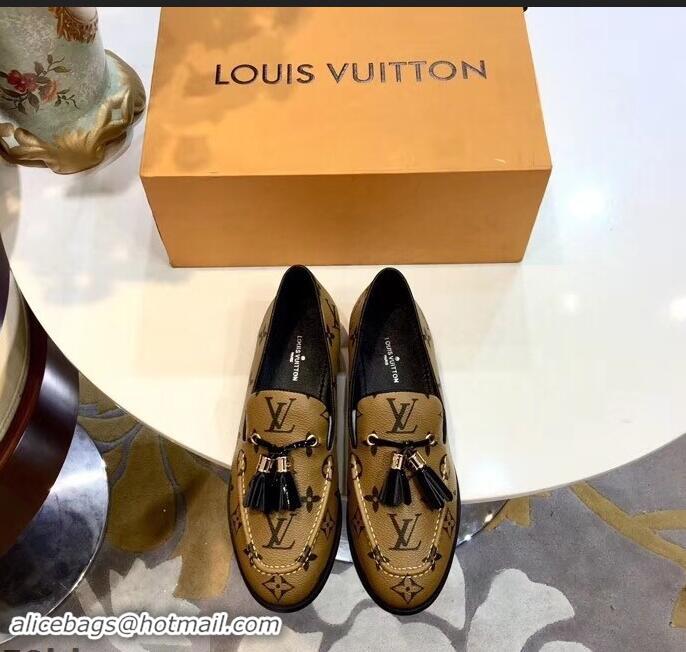 Good Quality Louis Vuitton Society Loafers Monogram Canvas LV91733 Yellow