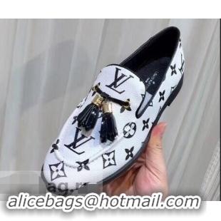 Cheapest Louis Vuitton Society Loafers Monogram Canvas LV91733 White