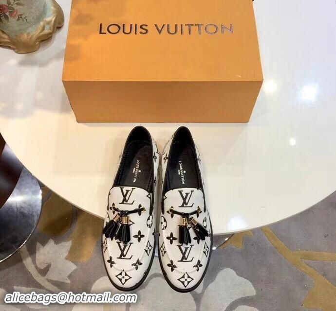 Cheapest Louis Vuitton Society Loafers Monogram Canvas LV91733 White