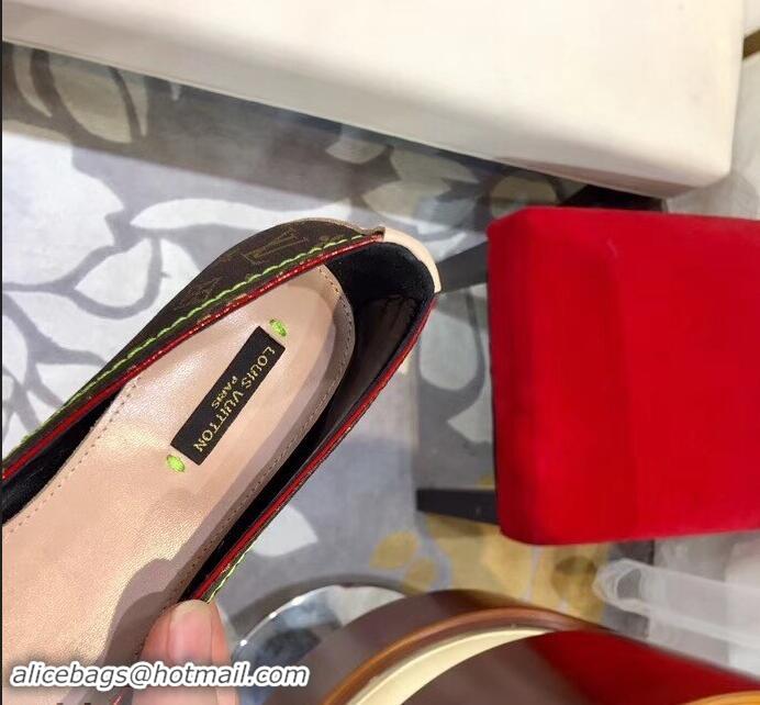 Buy Fake Louis Vuitton Monogram Canvas Bow Ballet Flats LV92104 Brown