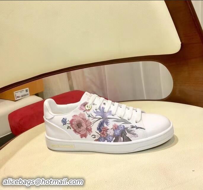 Chic Reproduction Louis Vuitton Frontrow Sneakers Floral Print LV92131 White