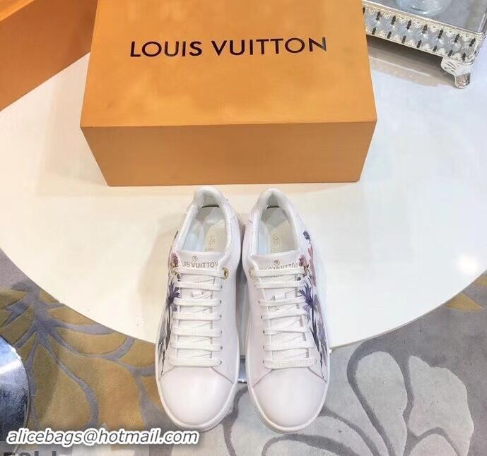 Chic Reproduction Louis Vuitton Frontrow Sneakers Floral Print LV92131 White