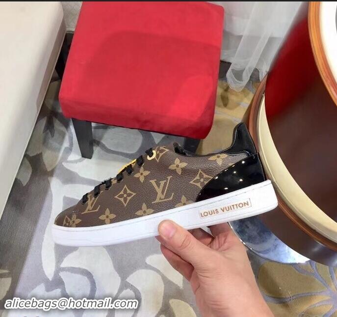 Shop Faux Louis Vuitton Cat-Shaped Lace Frontrow Sneakers LV92133 Monogram Canvas 2019