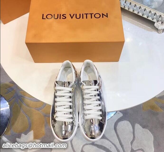 Duplicate Louis Vuitton Frontrow Sneakers Floral Print LV92131 Silver