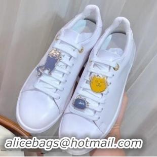 Well Crafted Louis Vuitton Cat-Shaped Lace Frontrow Sneakers LV92134 White 2019