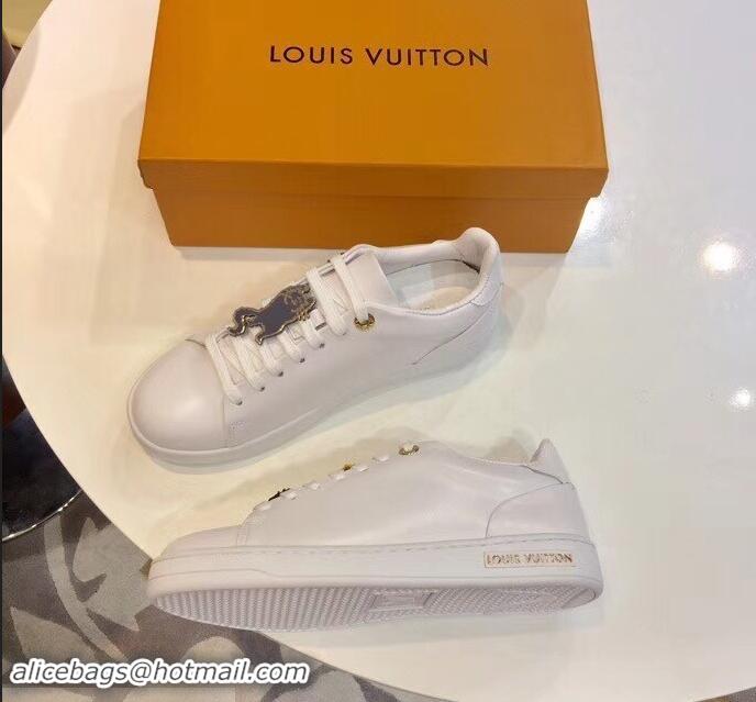 Well Crafted Louis Vuitton Cat-Shaped Lace Frontrow Sneakers LV92134 White 2019