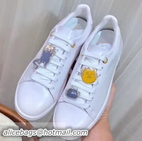 Well Crafted Louis Vuitton Cat-Shaped Lace Frontrow Sneakers LV92134 White 2019