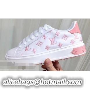 Traditional Specials Louis Vuitton Time Out Sneakers LV92204 White/Pink 2019